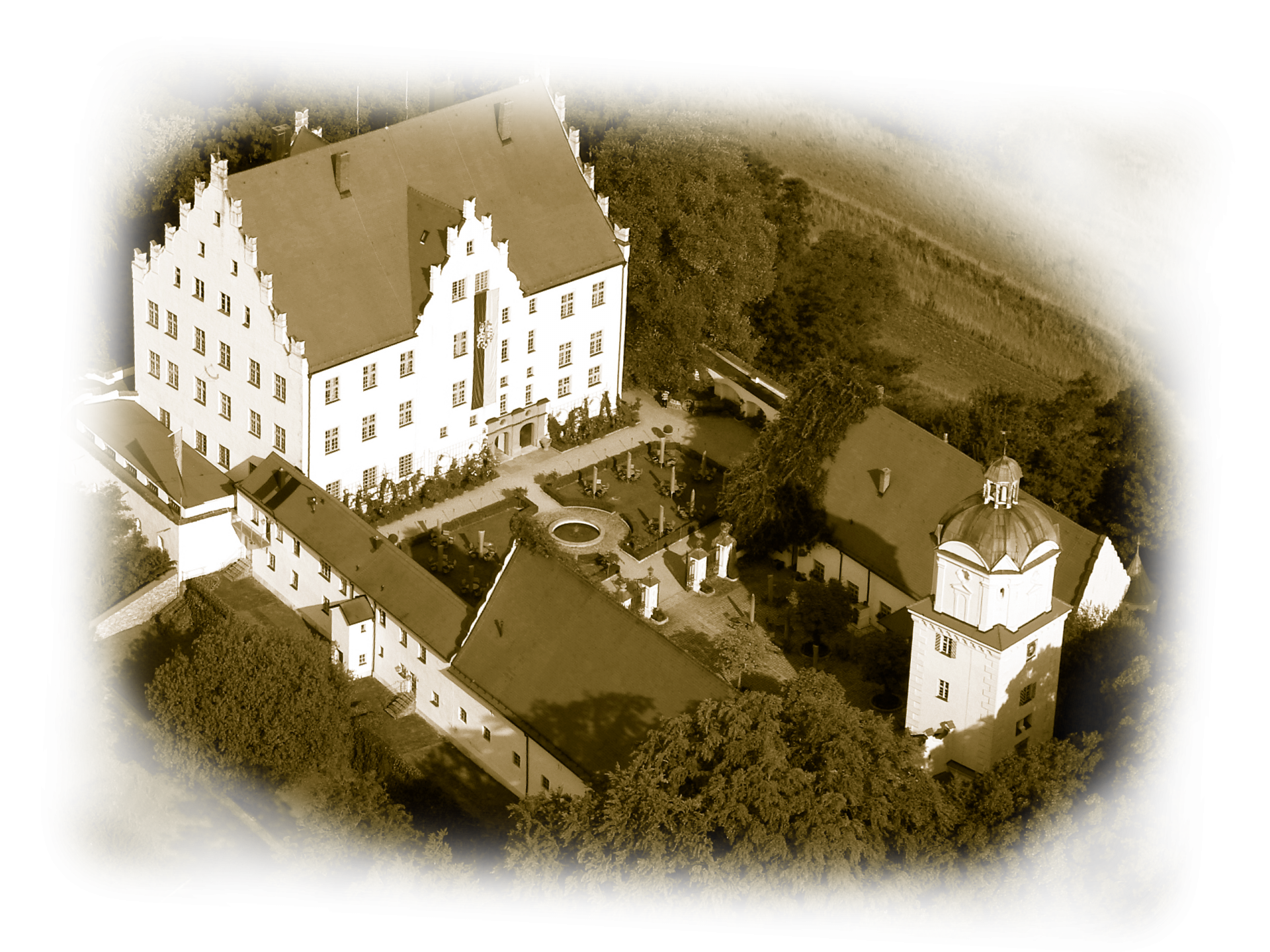 Schloss Neuburg - Luftaufnahme, Drohne
